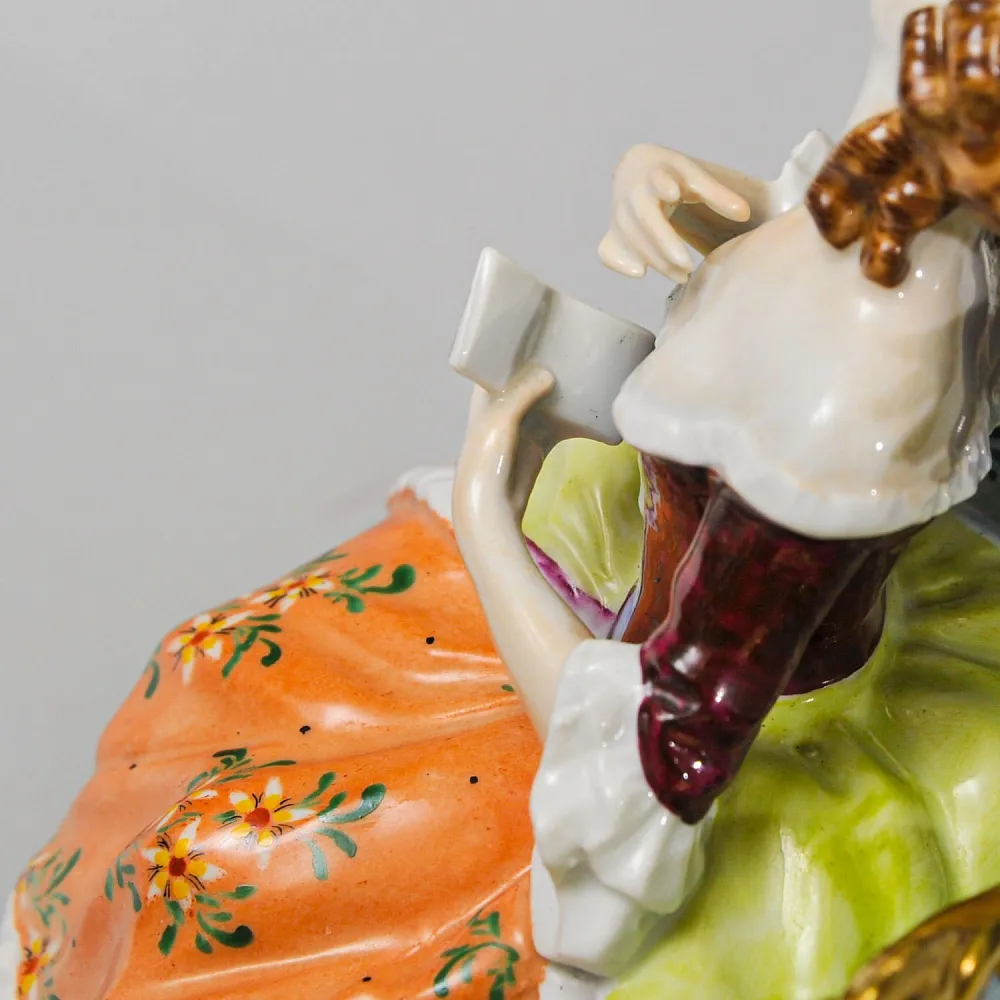 Коллекционная Фарфоровая Статуэтка «Музыкальный Дуэт», Unterweissbach 1958 - 1976 годы.