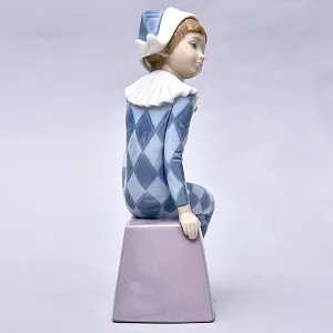 Коллекционная Фарфоровая статуэтка «Маленький Арлекин B», Lladro Испания, 1980 - 1985 годы.