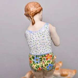 Коллекционная Фарфоровая статуэтка «Девочка с гусятами», Россия ДФЗ - Дулево. 