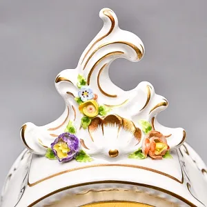 Винтажные Каминные Механические Фарфоровые Часы с боем «Время Роз», Franz Hermle & Sohn Германия 50 гг. 