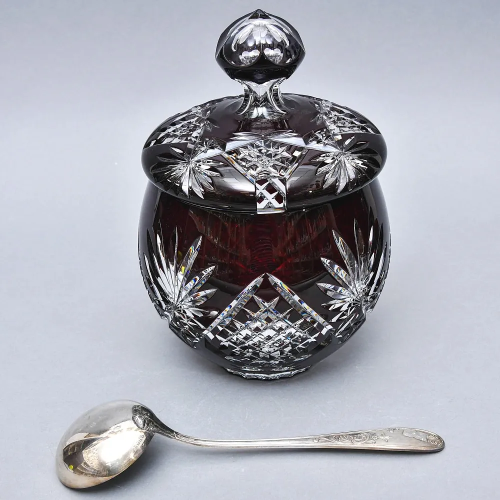 Редкость! «Рубиновый Хрусталь» Набор Крюшонница с Чашками, DOROTHEENHUTTE Германия.