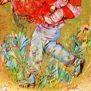 Авторская Фарфоровая Тарелка - Блюдо «Мистер Обата» Gold, Rosenthal Германия, 1974 - 1982 год. 