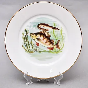 Столовый «Рыбный» Сервиз на 6 персон, Фарфор Limoges / Лимож Франция, конец ХХ века.