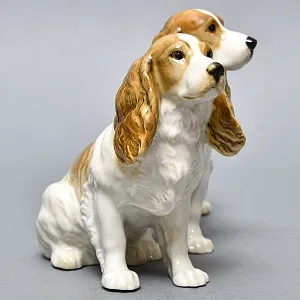 Фарфоровая Статуэтка Пара Собак, «СПАНИЕЛИ», Hutschenreuther,  Германия -1965 год.