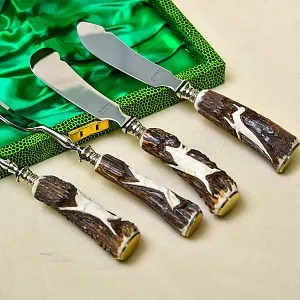 Винтажный Набор для сервировки «Охота» - 4 предмета, SOLINGEN Германия, 50 -е годы ХХ века.