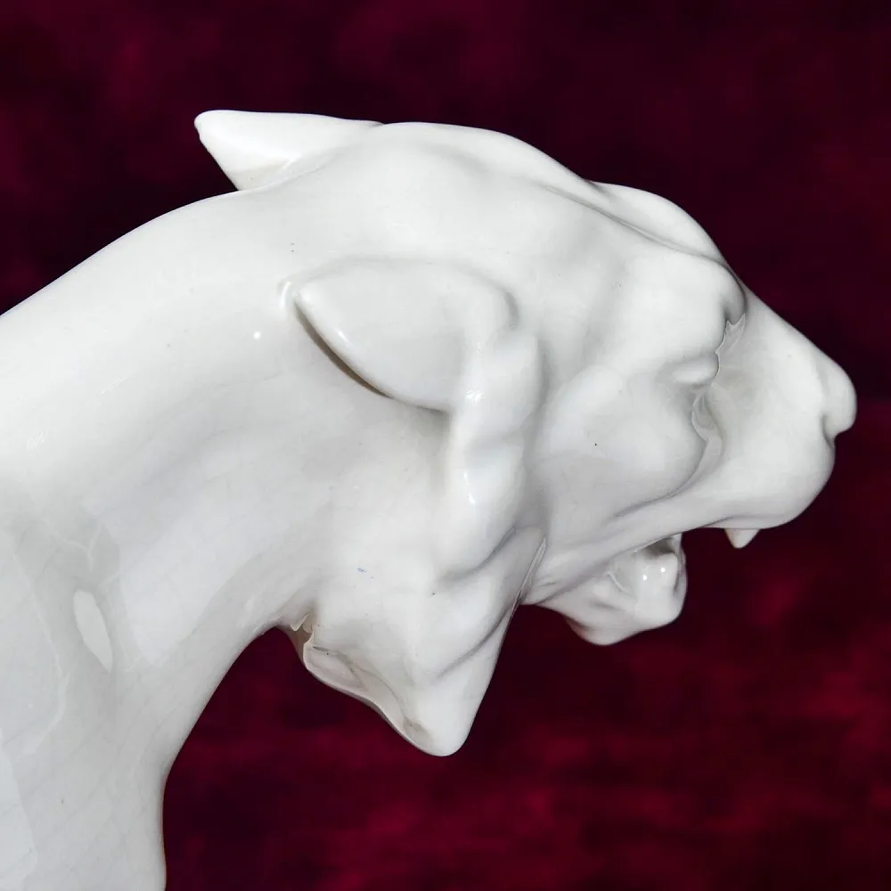 Большая Коллекционная статуэтка «Бенгальский ТИГР», Фаянс LUX, Бельгия.