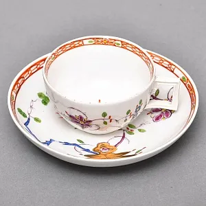 Антикварная Фарфоровая Кофейная пара MEISSEN / МЕЙСЕН, период Марколини, 1774 - 1814 годы.