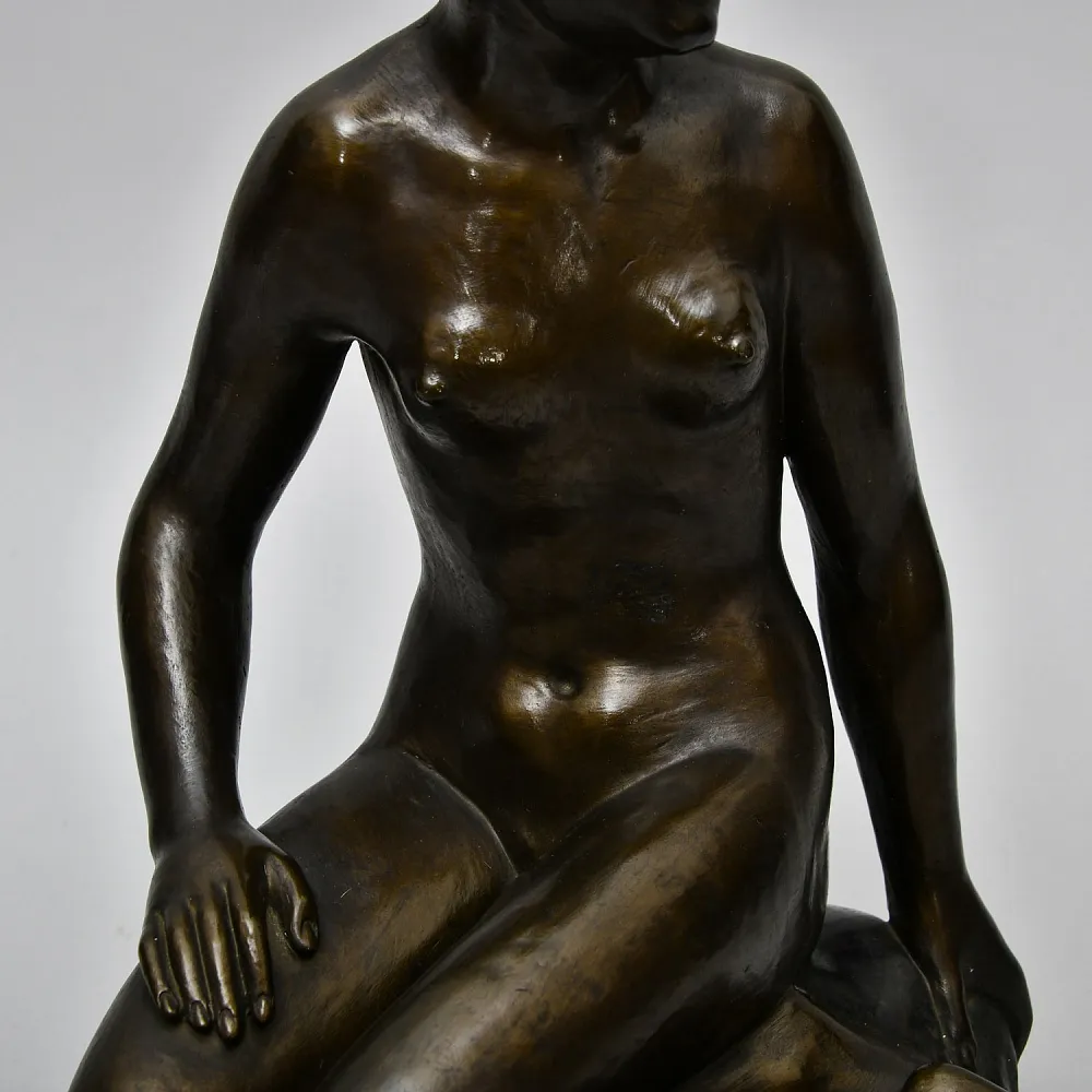 Большая Фарфоровая Статуэтка «Обнаженная Девушка», Otto Poertzel Германия, первая половина ХХ века.