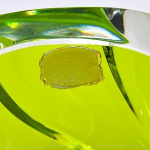 Фигурная Хрустальная Пепельница «Изумрудная Капля» Хрусталь VAL SAINT LAMBERT Бельгия.