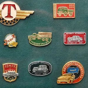 Коллекционное Подарочное Панно - Картина - Значки «День Автомобилиста», СССР вторая половина ХХ века.