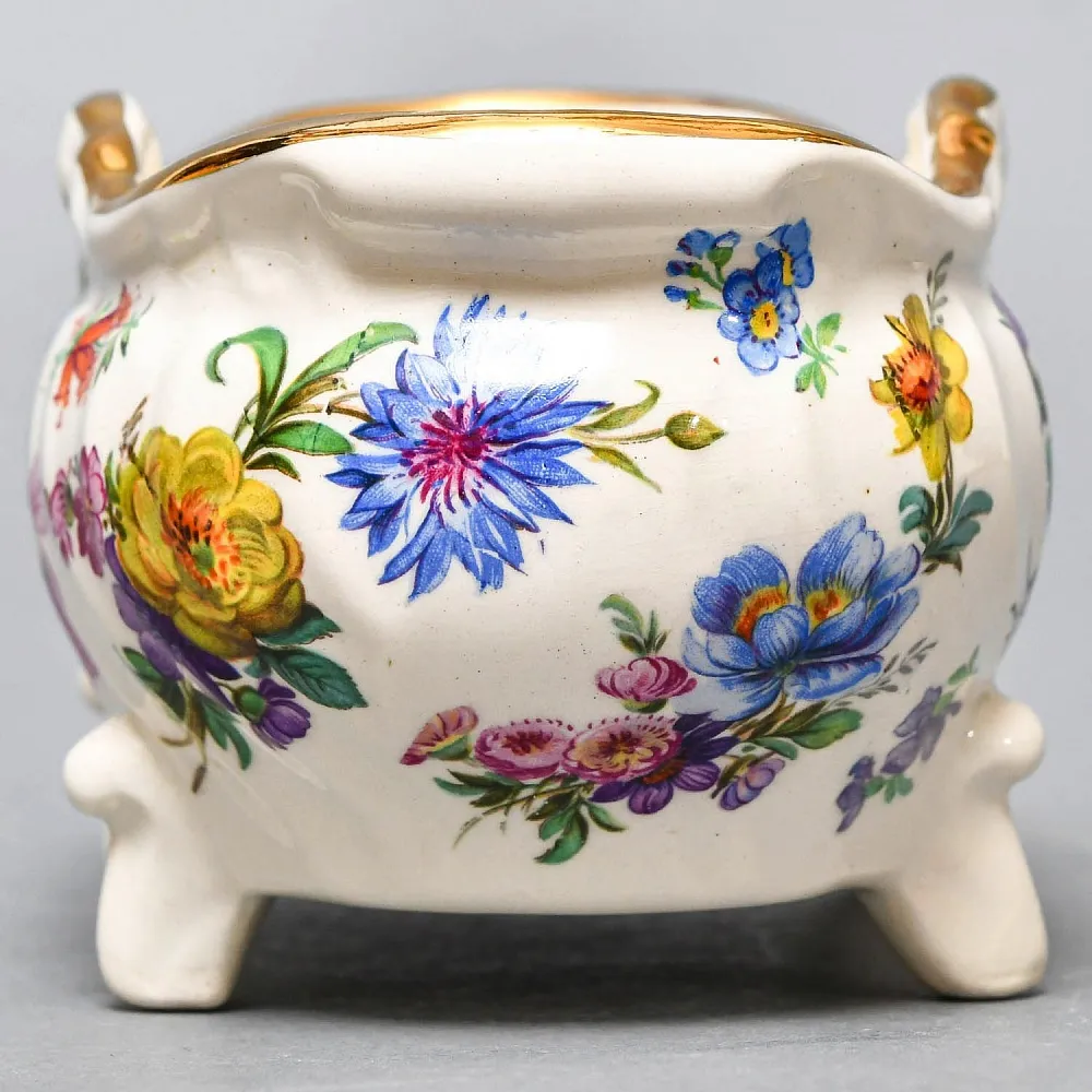 «Орешница» - Ваза - Конфетница «Цветочная Симфония»  Фаянс Бельгия 50-е годы ХХ века.