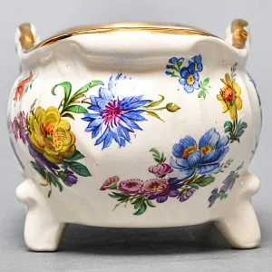 «Орешница» - Ваза - Конфетница «Цветочная Симфония»  Фаянс Бельгия 50-е годы ХХ века.