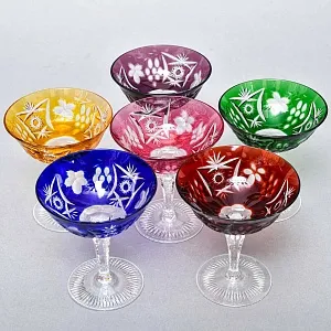 Редкость! Набор Хрустальных Фужеров для Мартини или Шампанского серия «Виноград», NACHTMANN Германия 60 гг. 