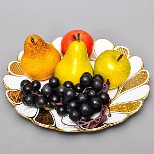 Антикварное Фарфоровое Блюдо - Тарелка «Букет с желтой розой», MEISSEN Германия, начало ХХ века.