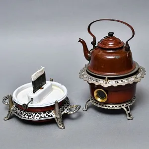 Редкость! Старинная Керосиновая Горелка - Плитка - Керогаз с Чайником, GEORG HALLER Германия -30 гг.