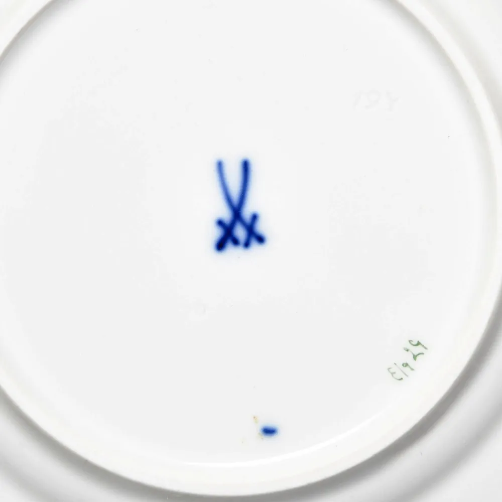 Классическая Кофейная пара и Десертная тарелка «Зеленый Дракон», Фарфор MEISSEN, Германия. 