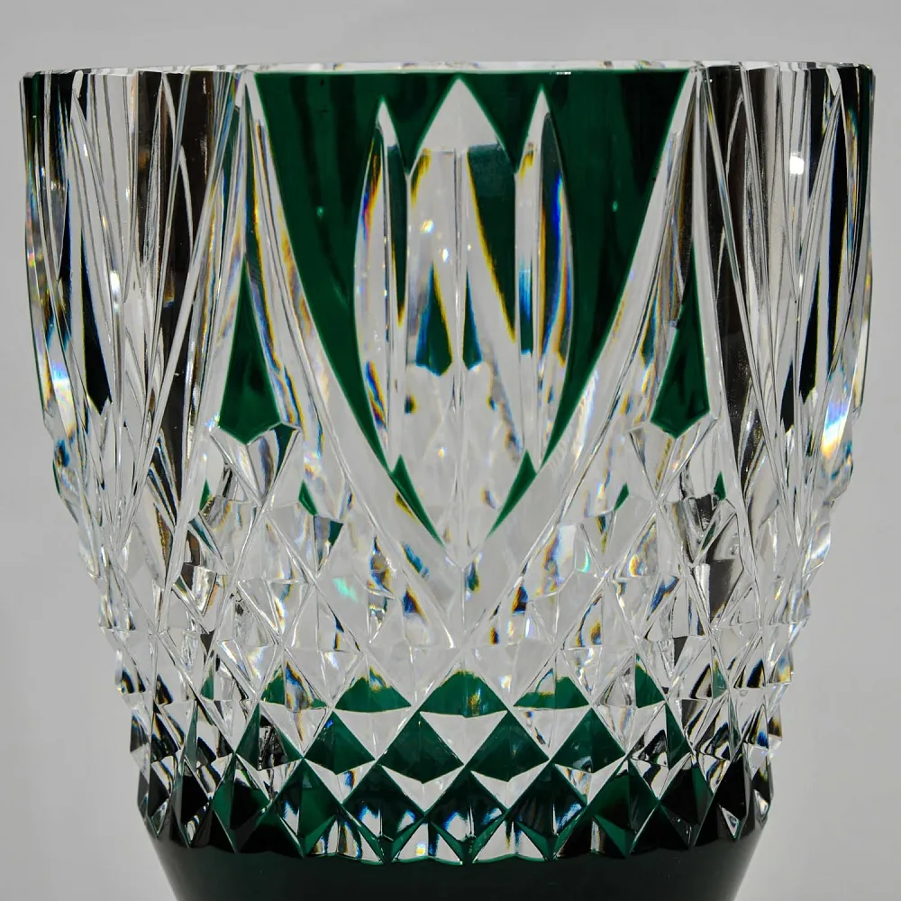 Классическая Ваза Зелёного Цвета, Хрусталь VAL SAINT LAMBERT Бельгия, середина ХХ века.