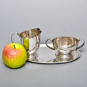 Винтажный Набор Соусников на подносе Silverplated, Англия - середина ХХ века. 