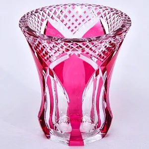 Коллекционная Хрустальная Ваза розового цвета, VAL SAINT LAMBERT (Вал Сант Ламберт), Бельгия.