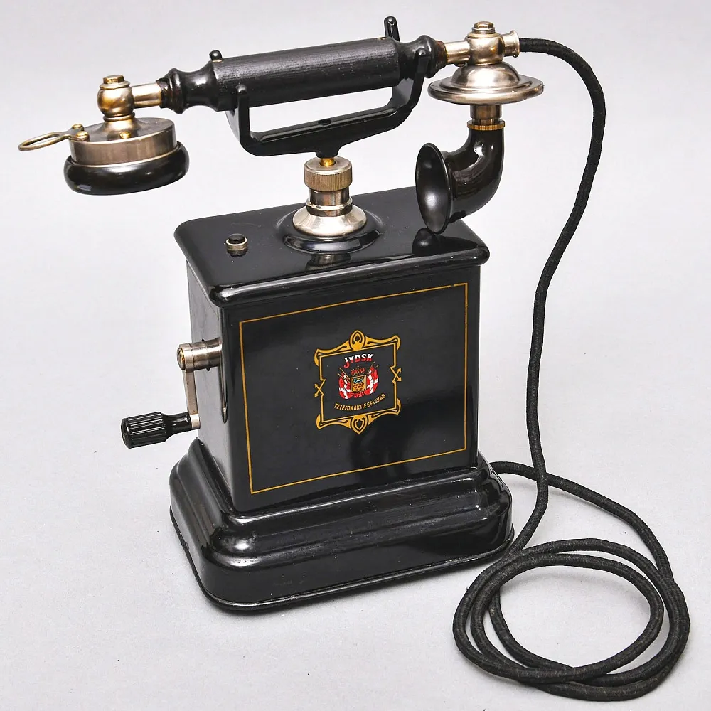 Старинный Настольный Телефонный аппарат - Телефон «JYDSK - Telefon Aktieselskab», Дания -1908 год.