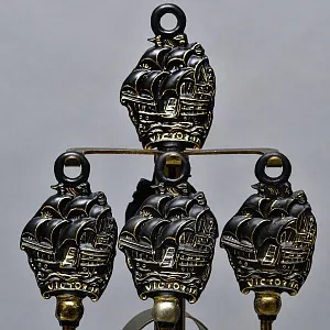 Набор Инструментальных Принадлежностей «Паруса Виктории» для Камина или Печи, на Подставке. Англия.