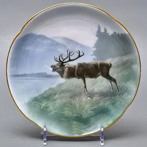 Столовый Фарфоровый сервиз «Охота» на 12 персон, Kaestner Saxonia Германия, первая половина ХХ века.