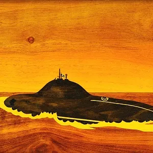 Агитационное Настенное Панно - Картина «Моряки Подводники! На страже Родины!» ВМФ СССР - 1988 год.