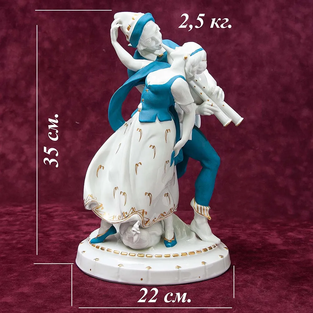 Большая Антикварная Фарфоровая Статуэтка «СЕЛЬСКИЙ ТАНЕЦ», HERTWIG Германия -1914 год.