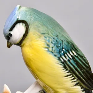 Пара Птиц - Фарфоровая Статуэтка «Синички на ветке», Карл Энс / Karl Ens, Германия 50 гг.