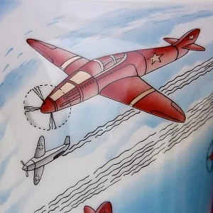 Коллекционная Авторская Ваза «Самолеты» из серии «65 лет Победы», фарфор ИФЗ, Россия. 