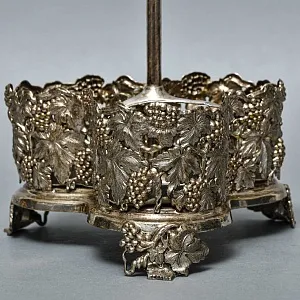 Старинная Винная передача - Подставка для Винных бутылок, Металл Silverpalted, Англия.