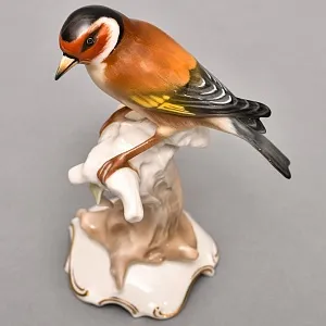 Коллекционная Фарфоровая статуэтка «Птица. Щегол», Hutschenreuther Германия, 1955 - 1968 гг.
