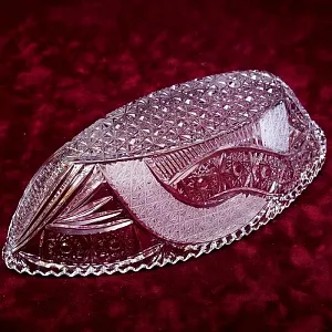 Конфетница - Ваза «Лодочка» Хрусталь, LAUSITZER GLASWERKE, Германия 60-е гг.