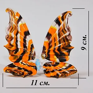 Авторская Коллекционная Стеклянная Статуэтка «Оранжевая Бабочка», Цветное стекло, Россия.