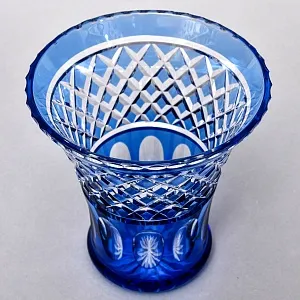  Голубой Аквамарин - Хрустальная Ваза VAL SAINT LAMBERT (Вал Сант Ламберт) Бельгия, конец 60-х гг. 