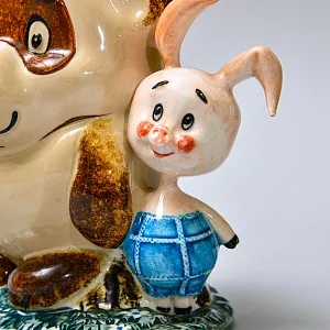 Авторская Коллекционная Фарфоровая Статуэтка «Винни - Пух и Пятачок», Россия.