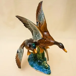 Большая Фарфоровая Статуэтка «Птицы - Взлетающие утки», Hutschenreuther,  Германия -1970 год.