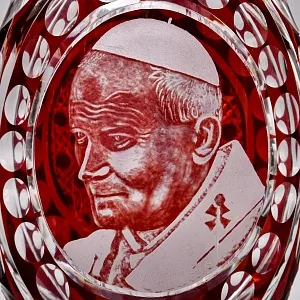 Редкость! Коллекционная Ваза «Папа Римский - Иоанн Павел II», Хрусталь SCHONBORNER, Германия -1978 г.