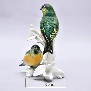 Коллекционная Фарфоровая статуэтка «Две птицы на ветке», Karl Ens Германия, середина ХХ века.