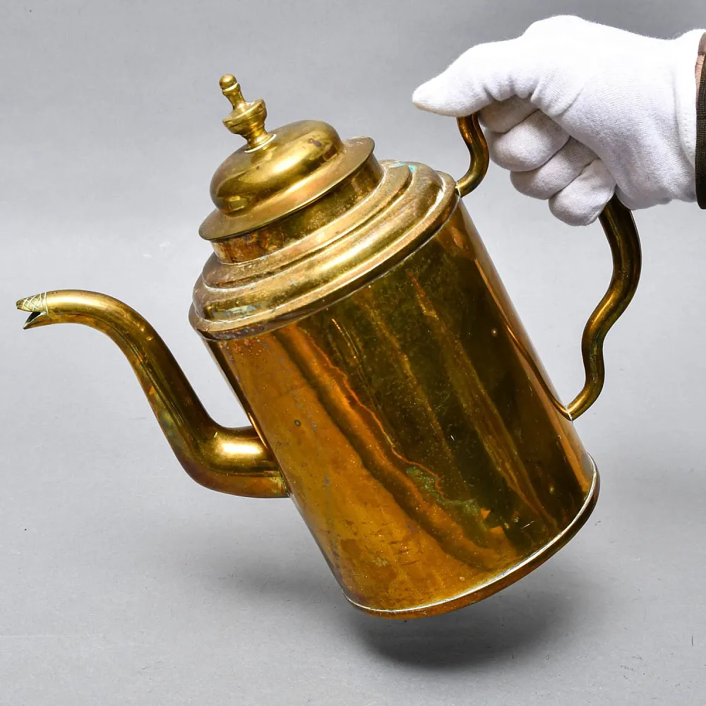 Антикварный Латунный Кофейник - Чайник - Кувшин на 3,5 литра, Франция начало ХХ века.