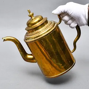 Антикварный Латунный Кофейник - Чайник - Кувшин на 3,5 литра, Франция начало ХХ века.
