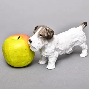 Коллекционная  Фарфоровая статуэтка «Собака. Фокстерьер», Karl Ens Германия, первая половина ХХ века.