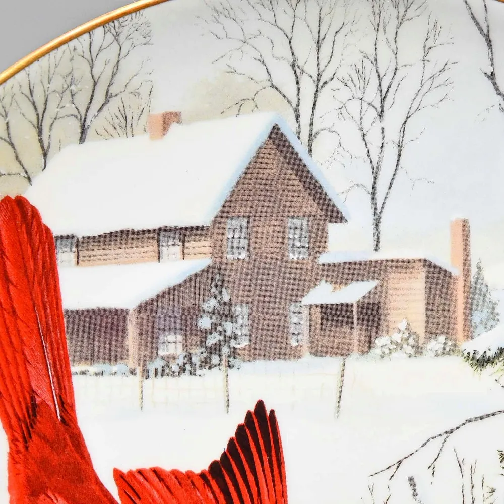 Коллекционная Тарелка «Кардинал - Сбор ягод» Фарфор, Franklin Porcelain США -1983 год.