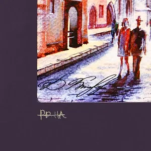 Авторская Коллекционная Картина - Рисунок «Старый Город - Прага», Чехия конец ХХ века.