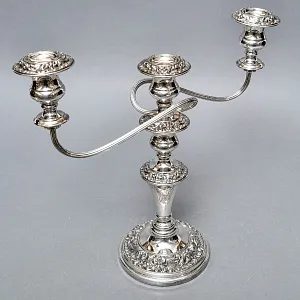 Старинный Канделябр - Подсвечник на Три Свечи, Silverplated SHEFFIELD Англия, начало ХХ века.