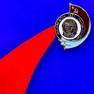 Редкость! Настольное Агитационное Панно «Гагарин - Ракета - Космос - 12 апреля 1961», СССР.