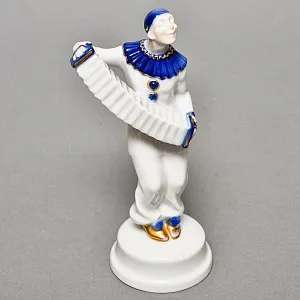 Антикварная Фарфоровая статуэтка «Клоун с гармоникой», ROSENTHAL Германия - 1926 год. 