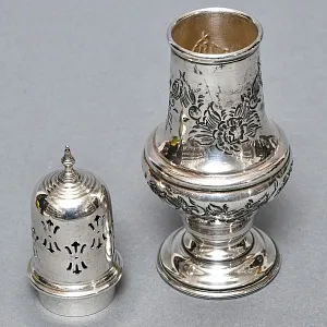 Винтажная Баночка - Емкость для сахарной пудры, металл Sheffield, Англия 50 гг. 