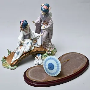 Большая Коллекционная Фарфоровая статуэтка «ВЕСНА В ЯПОНИИ», Lladro Испания -1984 год.