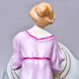 Фарфоровая Электрическая Лампа в стиле Арт-Деко «Девушка с Лилией», Литофания, PLAUE Германия.